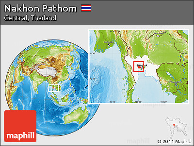 Physical Location Map of Nakhon Pathom, highlighted parent region