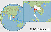 Savanna Style Location Map of Nakhon Pathom, highlighted country, highlighted parent region, within the entire country