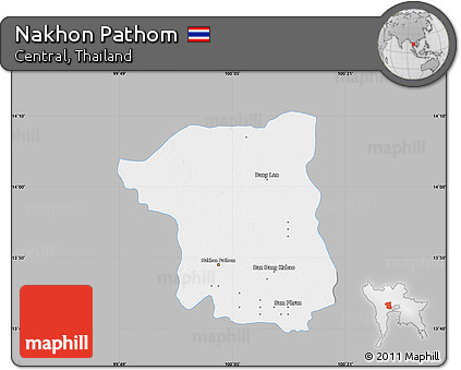 Gray Map of Nakhon Pathom, single color outside