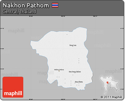 Gray Map of Nakhon Pathom, single color outside
