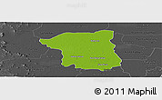 Physical Panoramic Map of Nakhon Pathom, darken, desaturated