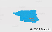 Political Panoramic Map of Nakhon Pathom, single color outside