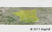 Satellite Panoramic Map of Nakhon Pathom, semi-desaturated