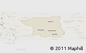 Shaded Relief Panoramic Map of Nakhon Pathom, lighten