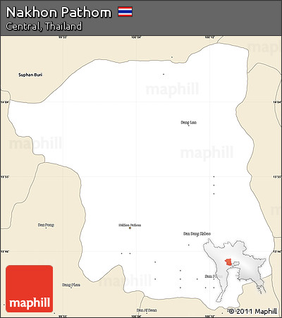 Classic Style Simple Map of Nakhon Pathom