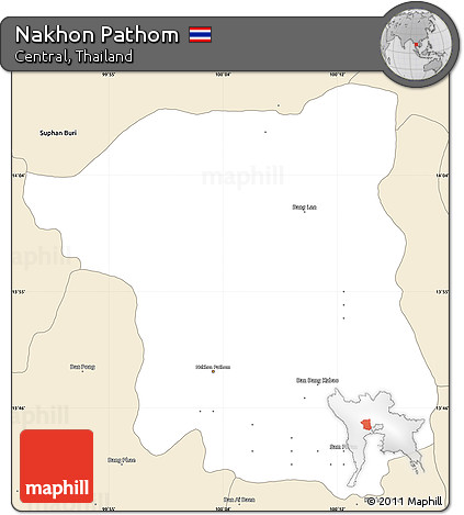 Classic Style Simple Map of Nakhon Pathom