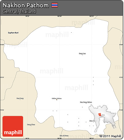 Classic Style Simple Map of Nakhon Pathom