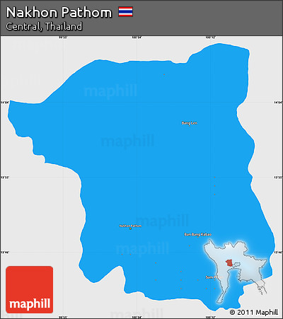 Political Simple Map of Nakhon Pathom, single color outside