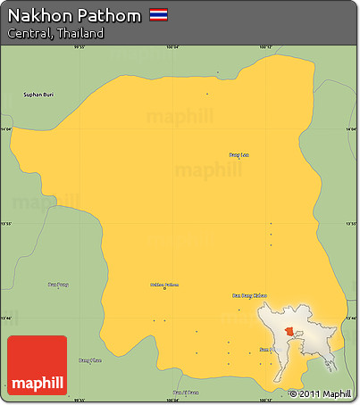 Savanna Style Simple Map of Nakhon Pathom
