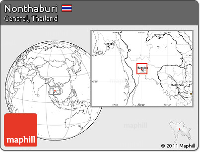 Blank Location Map of Nonthaburi