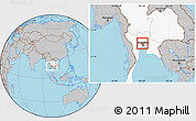 Gray Location Map of Nonthaburi, highlighted country