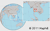 Gray Location Map of Nonthaburi, highlighted parent region, within the entire country
