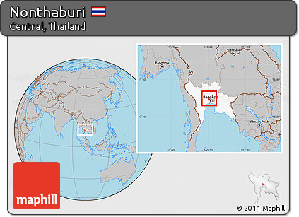Gray Location Map of Nonthaburi, highlighted parent region