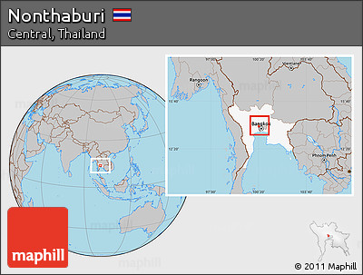 Gray Location Map of Nonthaburi, highlighted parent region