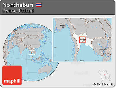 Gray Location Map of Nonthaburi, highlighted parent region