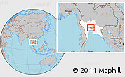 Gray Location Map of Nonthaburi, highlighted parent region