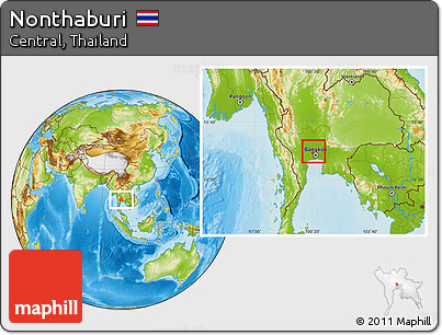 Physical Location Map of Nonthaburi