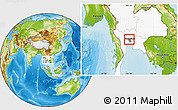 Physical Location Map of Nonthaburi, highlighted country