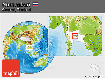 Physical Location Map of Nonthaburi, highlighted parent region