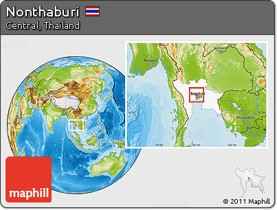 Physical Location Map of Nonthaburi, highlighted parent region