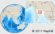Shaded Relief Location Map of Nonthaburi, highlighted parent region