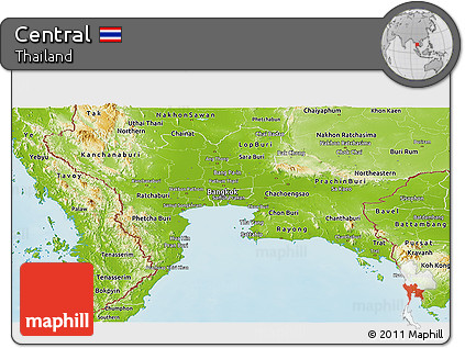 Physical Panoramic Map of Central