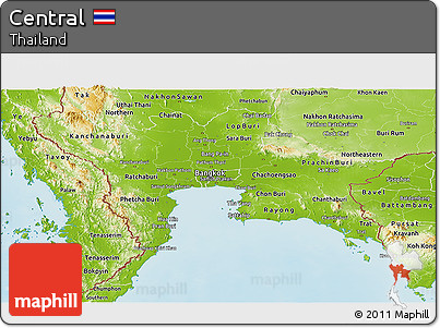 Physical Panoramic Map of Central
