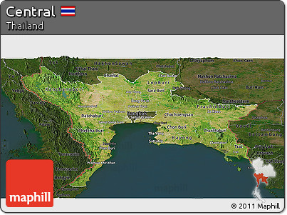 Satellite Panoramic Map of Central, darken