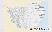 Classic Style 3D Map of Phetcha Buri, single color outside