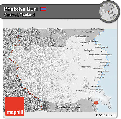 Gray 3D Map of Phetcha Buri