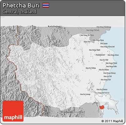 Gray 3D Map of Phetcha Buri