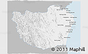 Gray 3D Map of Phetcha Buri, single color outside