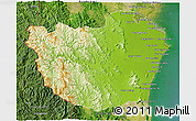 Physical 3D Map of Phetcha Buri, satellite outside