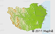 Physical 3D Map of Phetcha Buri, single color outside