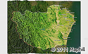 Satellite 3D Map of Phetcha Buri, darken