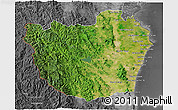 Satellite 3D Map of Phetcha Buri, desaturated