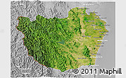 Satellite 3D Map of Phetcha Buri, lighten, desaturated