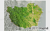 Satellite 3D Map of Phetcha Buri, lighten, semi-desaturated