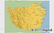 Savanna Style 3D Map of Phetcha Buri, single color outside