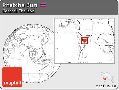 Blank Location Map of Phetcha Buri