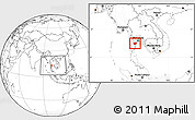Blank Location Map of Phetcha Buri, highlighted parent region, within the entire country