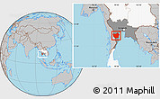 Gray Location Map of Phetcha Buri, highlighted country, highlighted parent region