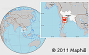 Gray Location Map of Phetcha Buri, highlighted parent region