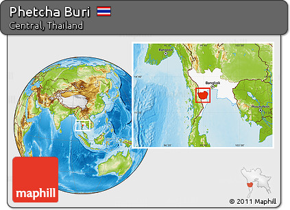 Physical Location Map of Phetcha Buri, highlighted parent region