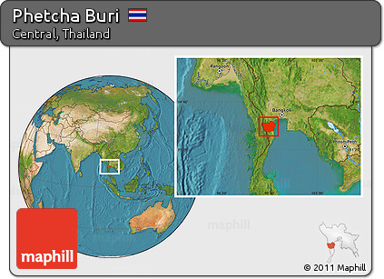 Satellite Location Map of Phetcha Buri
