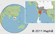 Savanna Style Location Map of Phetcha Buri, highlighted country, highlighted parent region
