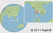Savanna Style Location Map of Phetcha Buri, highlighted parent region, within the entire country