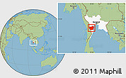 Savanna Style Location Map of Phetcha Buri, highlighted parent region