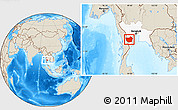 Shaded Relief Location Map of Phetcha Buri, highlighted parent region
