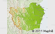 Physical Map of Phetcha Buri, lighten